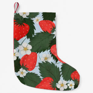 Sommermuster mit Erdbeeren. Erdbeeren Kleiner Weihnachtsstrumpf