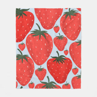 Sommermuster mit leicht abgeschiedenen Erdbeeren Fleecedecke