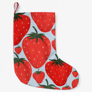 Sommermuster mit leicht abgeschiedenen Erdbeeren Kleiner Weihnachtsstrumpf