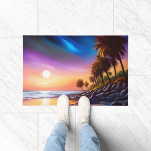 Sommernacht am Strand Fußmatte