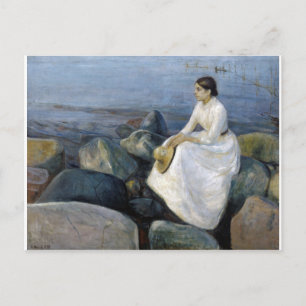 Sommernacht. Inger am Strand von Edvard Munch Postkarte