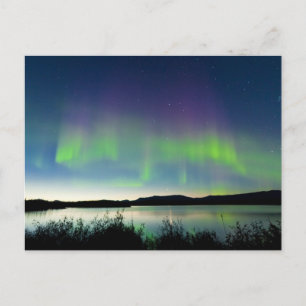 Sommernacht Nordlichter über dem Lago Maggiore Postkarte