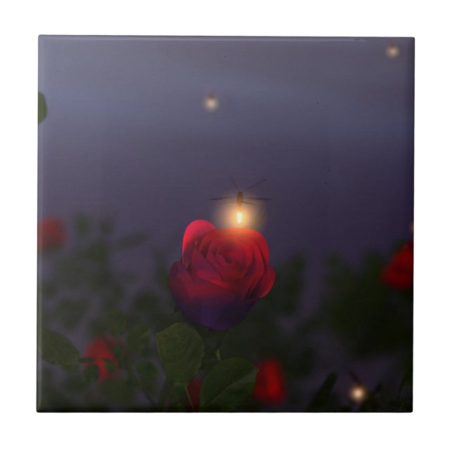 Sommernachtlicht Dekorative Tile / Trivet Fliese (Vorderseite)