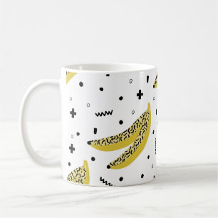 Sommernahtloses Muster mit Bananen in der Pop Art  Kaffeetasse