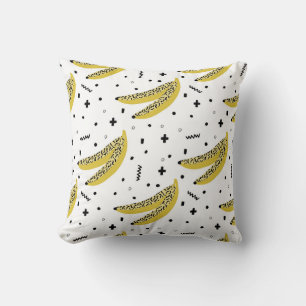 Sommernahtloses Muster mit Bananen in der Pop Art  Kissen