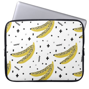 Sommernahtloses Muster mit Bananen in der Pop Art  Laptopschutzhülle