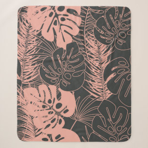Sommernahtloses tropisches Muster mit Monstera pal Sherpadecke