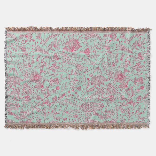 Sommerniedliches Blumenmuster Decke (Vorderseite)