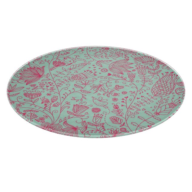 Sommerniedliches Blumenmuster Schneidebrett (Ecke)