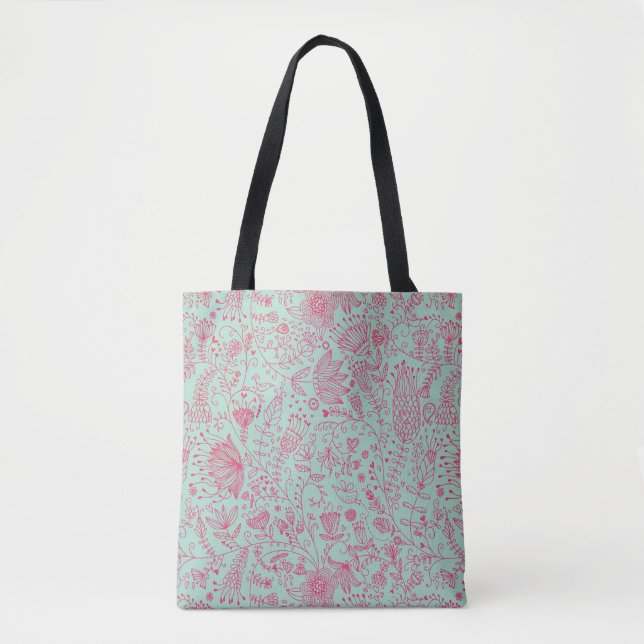 Sommerniedliches Blumenmuster Tasche (Vorderseite)