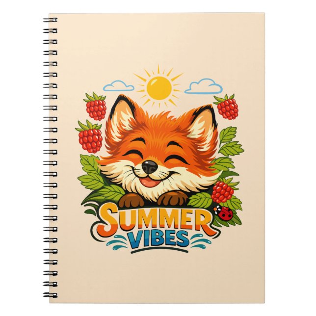 Sommernotizbuch mit Fuchs-Design Notizblock (Vorderseite)