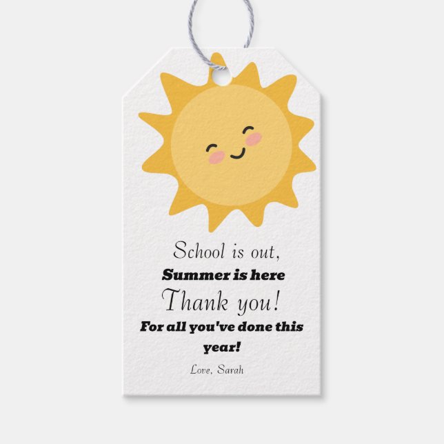 Sommerpädagogik Ende des Jahres Geschenkanhänger (Vorderseite)