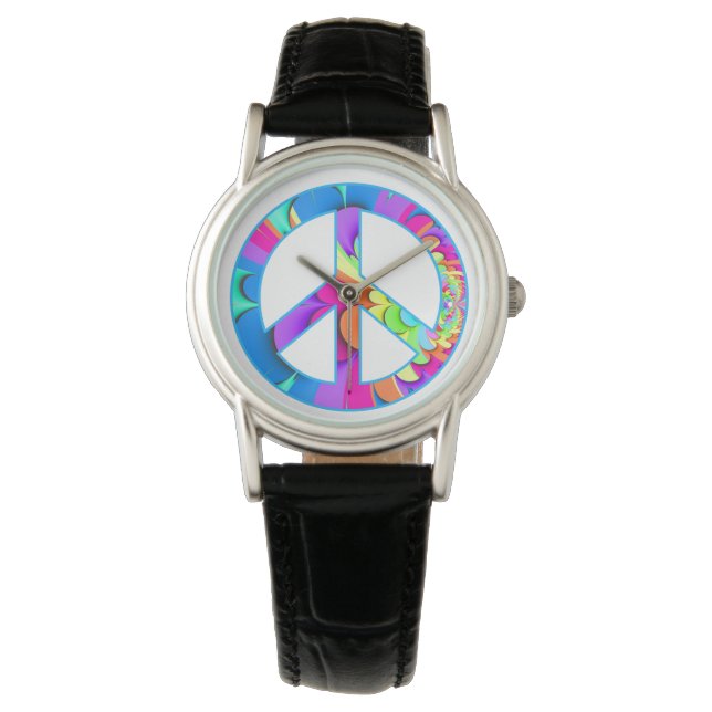 Sommerpalette des Peace Sign Armbanduhr (Vorderseite)