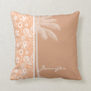 Sommerpalme; Apricot-Farbpalette; Blumenpalme Kissen