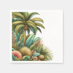Sommerpalme tropische Bäume und Blätter Serviette