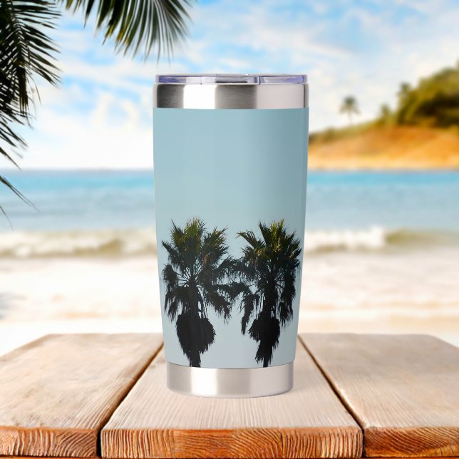 Sommerpalmen Thermobecher (Strand (gedreht))