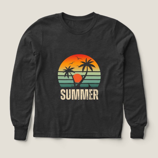 Sommerpalmenbaum und Sonnenuntergang bedruckte Kin (Design Vorderseite)