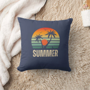 Sommerpalmenbaum und Sonnenuntergang bedruckte Kin Kissen