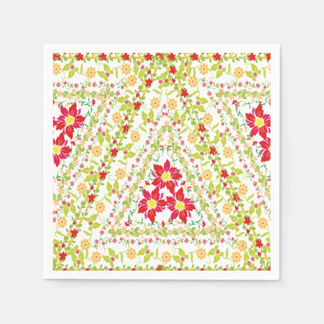 Sommerparadies für tropische Wildblumen Serviette (Vorderseite)