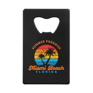 Sommerparadies Miami Beach Florida-Sunset-Palms Geldbeutel Flaschenöffner