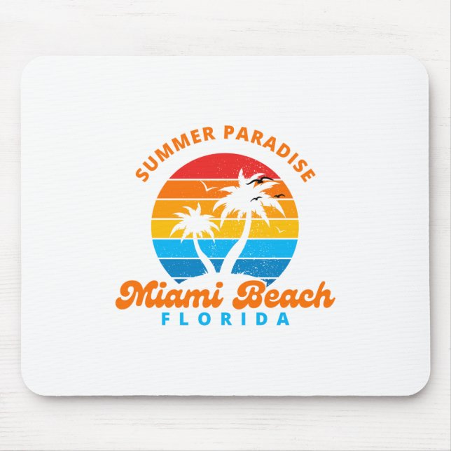 Sommerparadies Miami Beach Florida-Sunset-Palms Mousepad (Vorne)