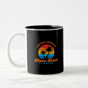 Sommerparadies Miami Beach Florida-Sunset-Palms Zweifarbige Tasse