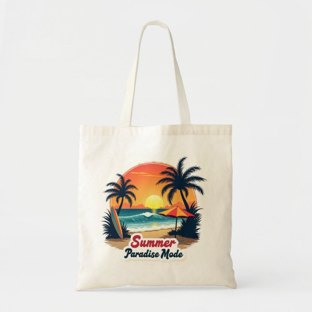 Sommerparadies Retro-Strandtasche Tragetasche (Vorne)