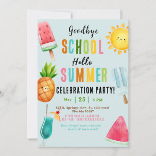 Sommerparty zum Ende des Schuljahres Einladung