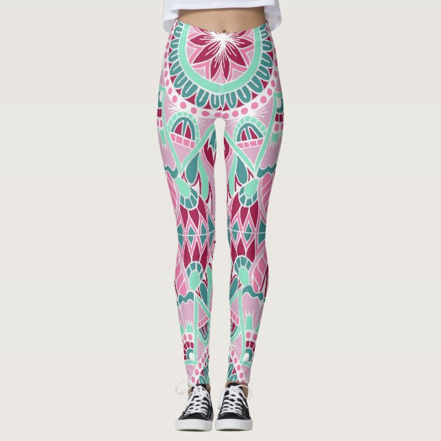 Sommerperiode-Mandala Leggings (Vorderseite)