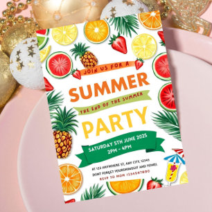Sommerpool Ende der Party Einladung Sommerpool Par