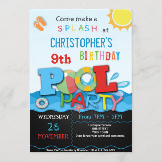 SOMMERPOOL-PARTY EINLADUNG | POOL BIRTHDAY PARTY