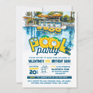 Sommerpool Party Geburtstagseinladung Einladung