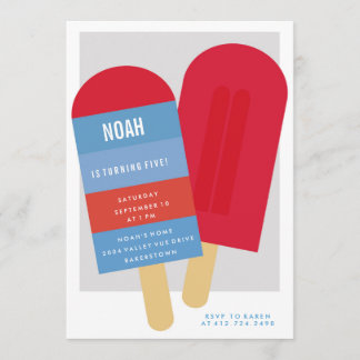 SOMMERPOPSICLE KINDERGEBURTSTAG PARTY EINLADUNG