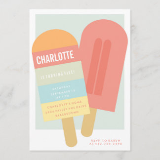 SOMMERpopsicle-KINDERGEBURTSTAG-PARTY EINLADUNG