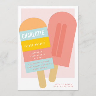 SOMMERPOPSICLE KINDERGEBURTSTAG PARTY EINLADUNG