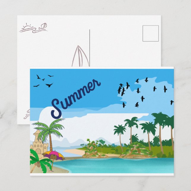 Sommerpostkarte Feiertagspostkarte (Vorne/Hinten)