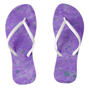 Sommerpurpur und Türkis-Spritzer-Sandalen Zehentre Flip Flops