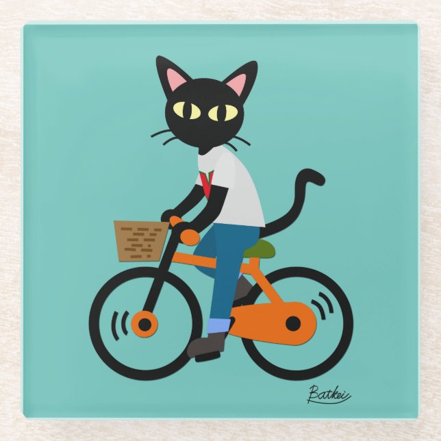 Sommerradfahren Glasuntersetzer (Vorderseite)