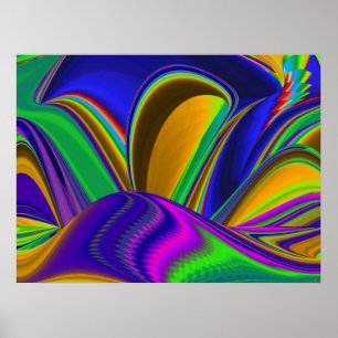 Sommerregenbogen, Abstrakte 3D-Regenbogenkunst Poster