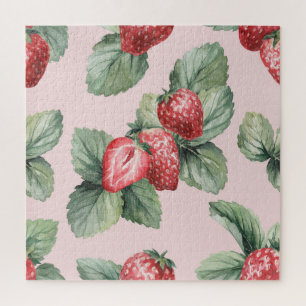 Sommerreife Erdbeeren: Aquarellfarben Rosa