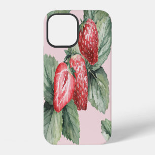 Sommerreife Erdbeeren: Aquarellfarben Rosa iPhone 12 Hülle