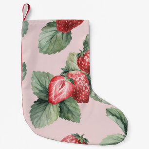 Sommerreife Erdbeeren: Aquarellfarben Rosa Kleiner Weihnachtsstrumpf