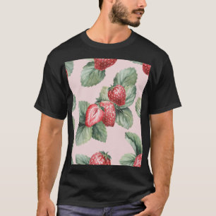 Sommerreife Erdbeeren: Aquarellfarben Rosa T-Shirt