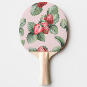 Sommerreife Erdbeeren: Aquarellfarben Rosa Tischtennis Schläger