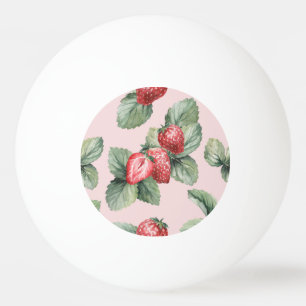 Sommerreife Erdbeeren: Aquarellfarben Rosa Tischtennisball