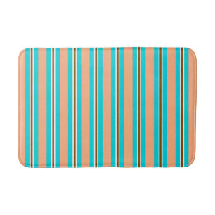 Sommerreifen, Aqua, Korallenorange und Braun Badematte