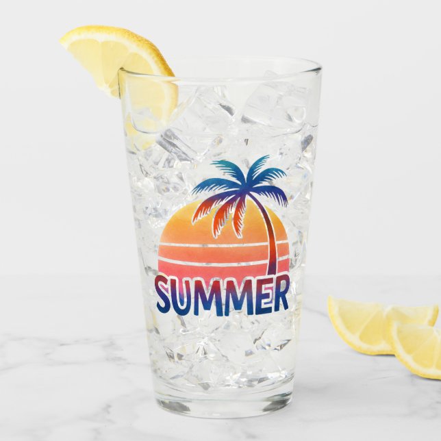 Sommerretro-Sonnenuntergang Glas (Vorderseite Ice)