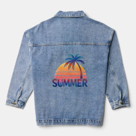 Sommerretro-Sonnenuntergang Jeansjacke