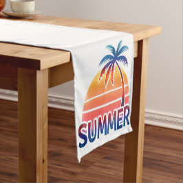 Sommerretro-Sonnenuntergang Kurzer Tischläufer