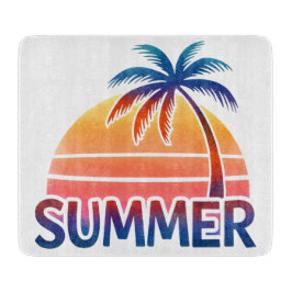 Sommerretro-Sonnenuntergang Schneidebrett